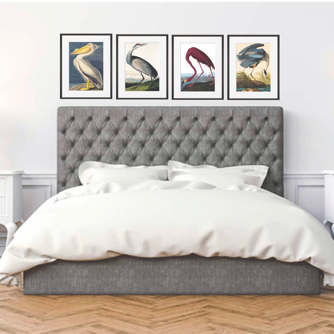 Audubon-Inspired Whooping Crane Vintage Bird Art Print - Image 3