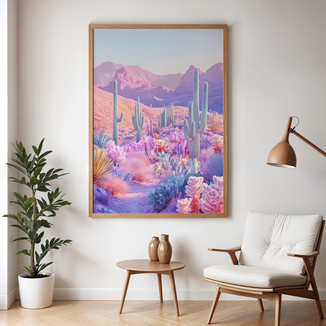 Retro Desert Landscape Cactus Art Print, Vintage Poster - Image 5