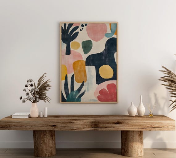 Abstract Colorful Print Trendy Art Aesthetic Home Decor Wall Art Modern Print Colorful Poster Muted Colors