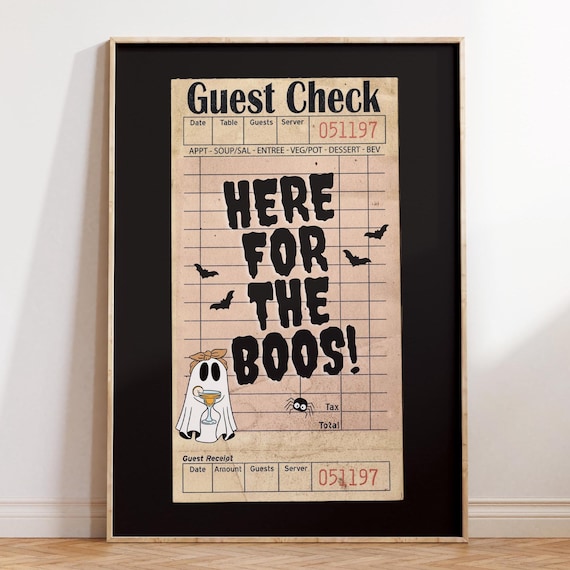Guest Check Here For The Boos Halloween Art Print