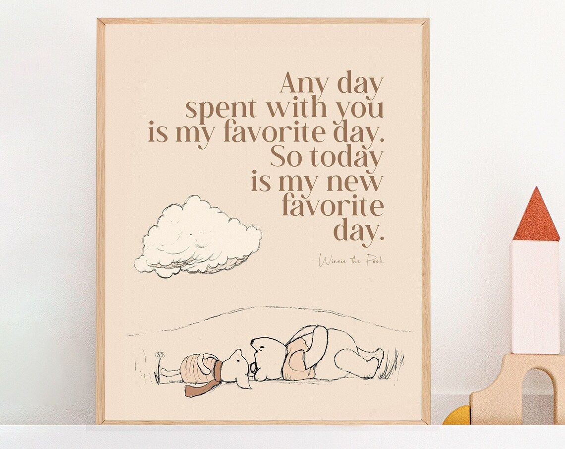 Winnie The Pooh Nursery Art Print, Favorite Day - Image 2