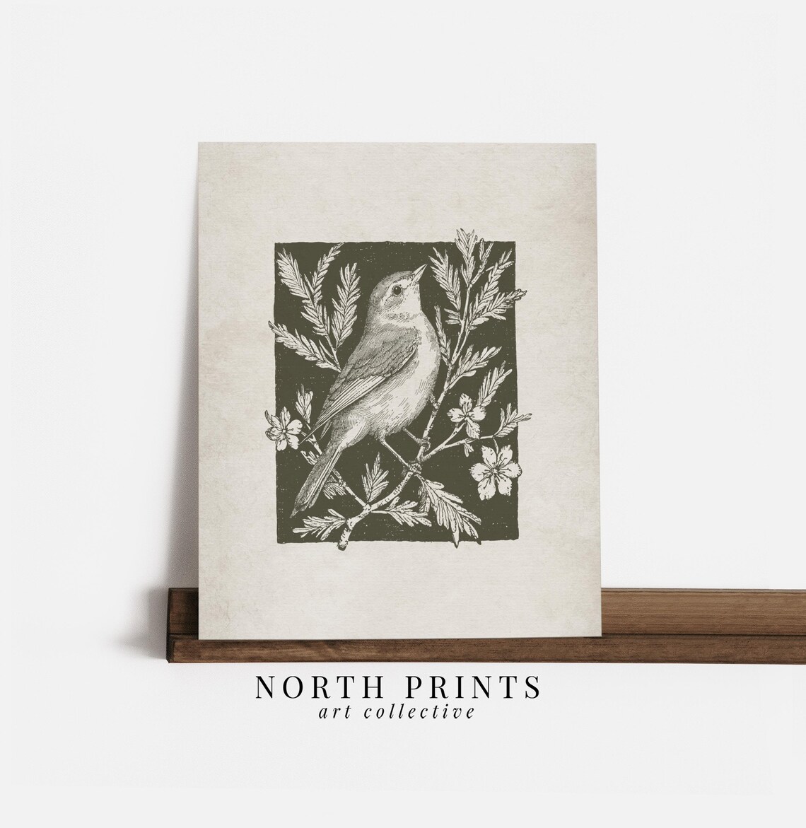 Antique Winter Bird Minimalist Farmhouse Art Print - Image 2