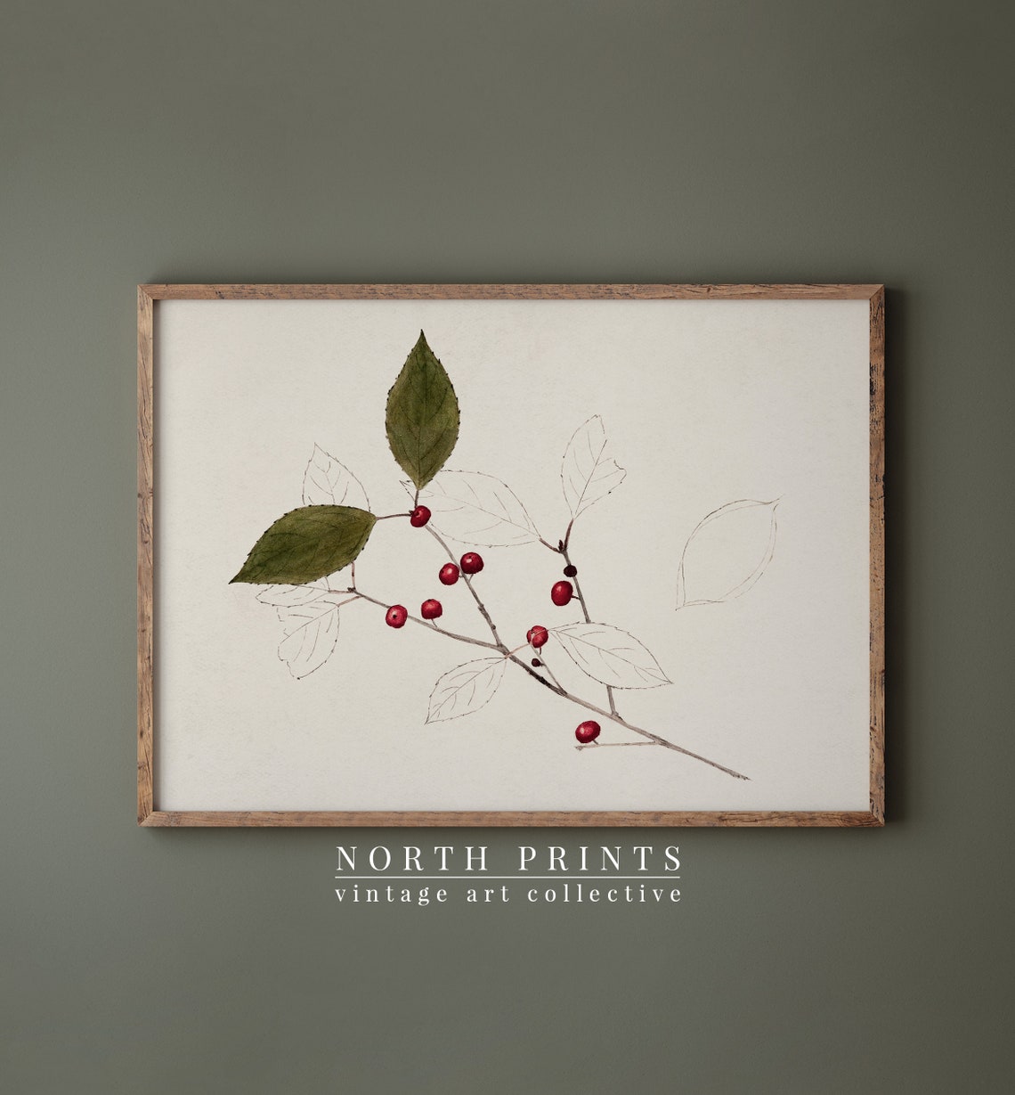 Vintage Botanical Christmas Art Print - Image 3