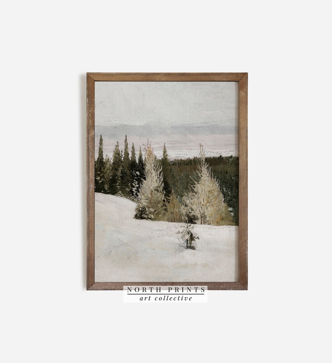 Winter Country Forest Painting Christmas Art Print - Image 3