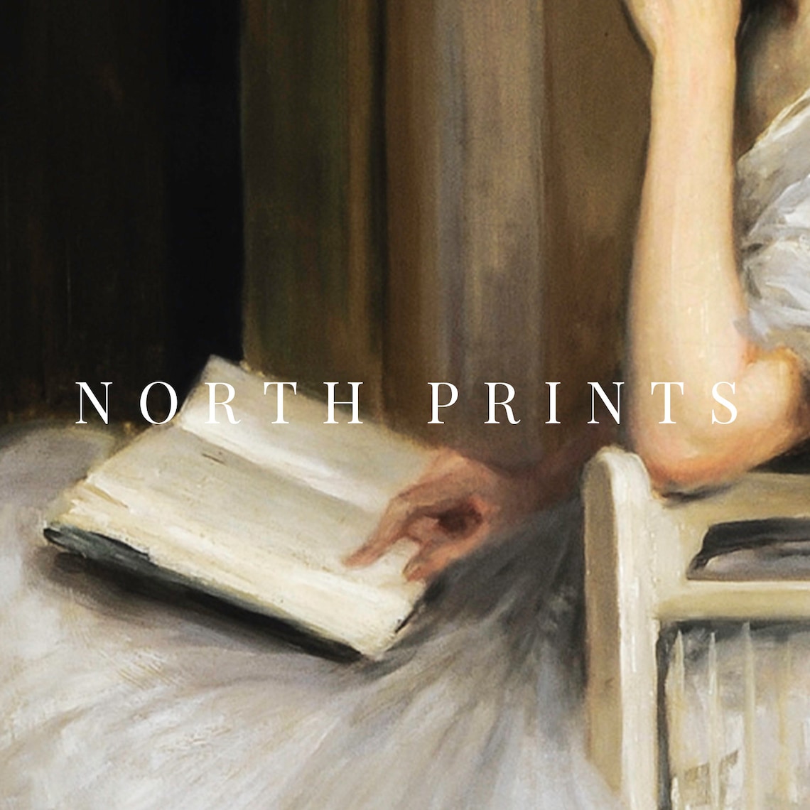 Antique Portrait Woman Reading Vintage Art Print - Image 3