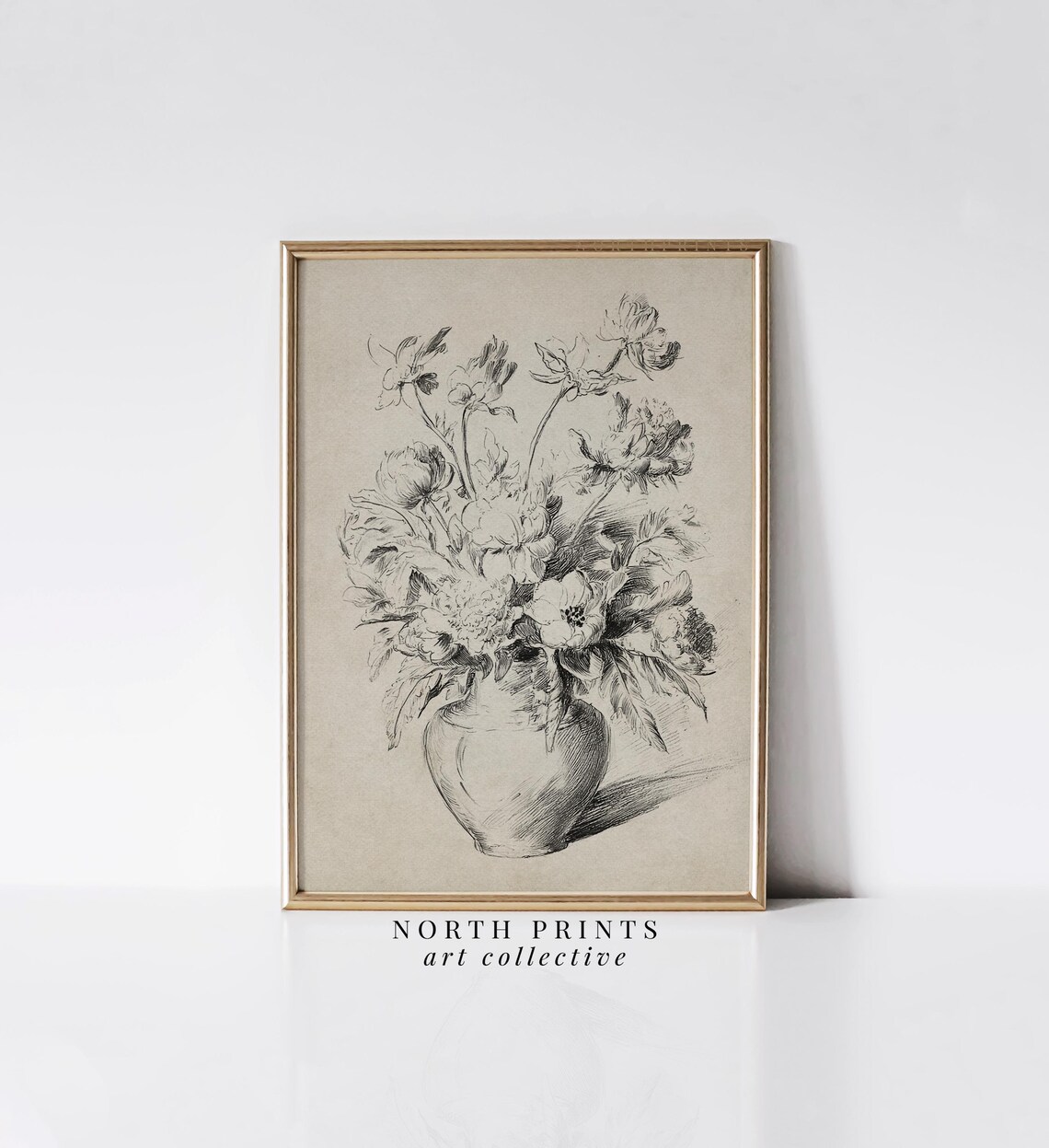 Neutral Botanical Sketch Art, French Kitchen Decor - Image 2