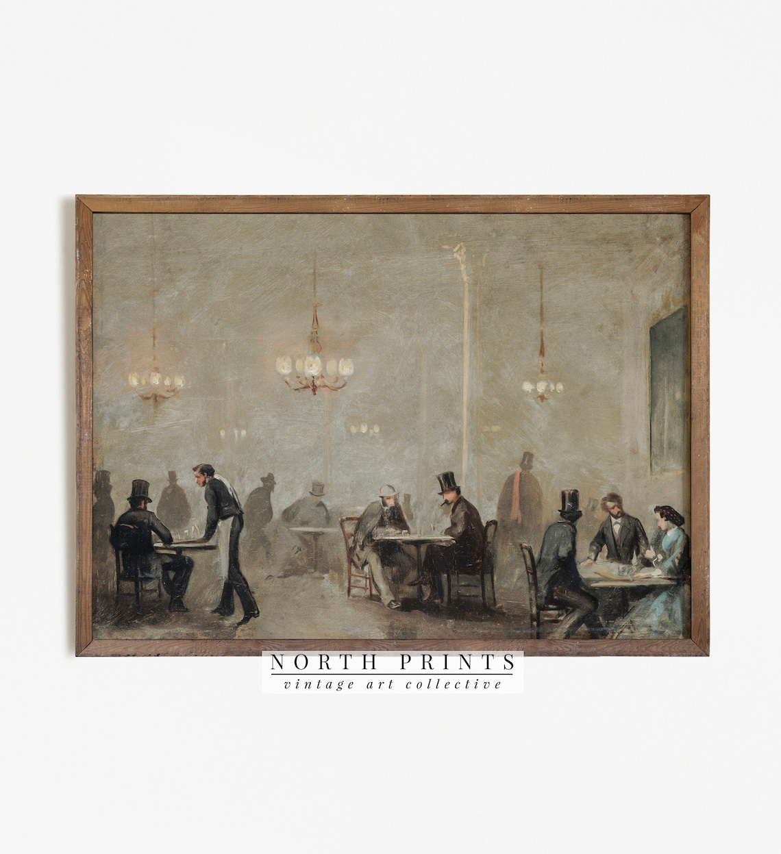 Antique Cafe Painting Vintage Bar Art Print - Image 4