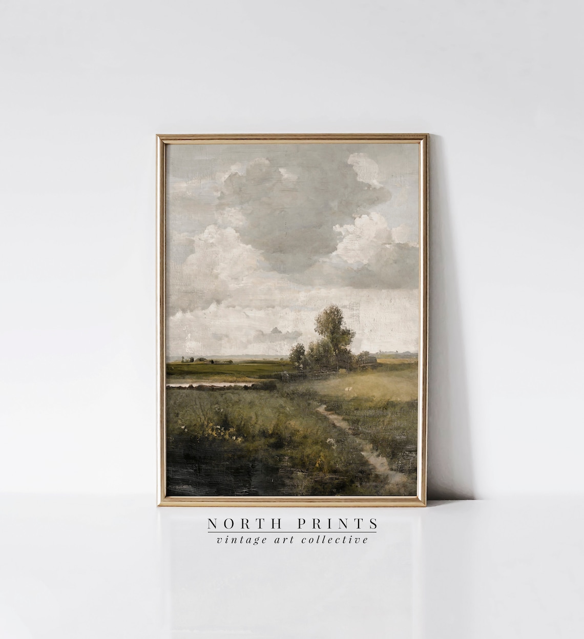 Rustic Country Vertical Landscape, Vintage North Art Print