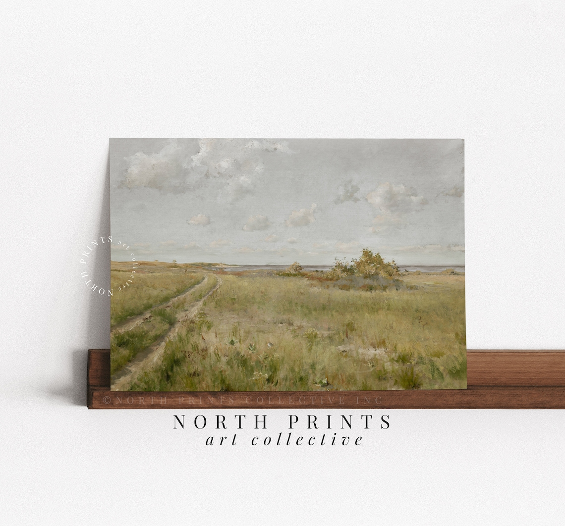 Country Road Summer Field Landscape Art Print - Image 3