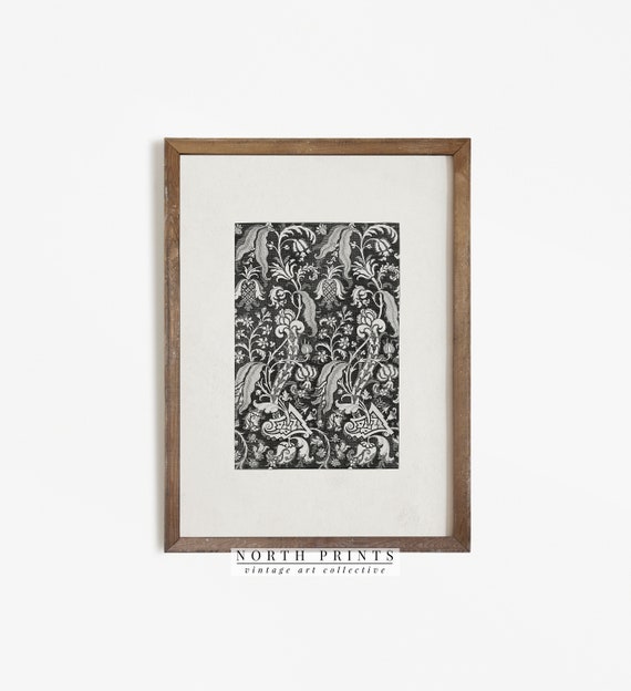 Ornate Neutral Pattern Vintage Print Antique Minimalist Wall Decor Vintage Art 884
