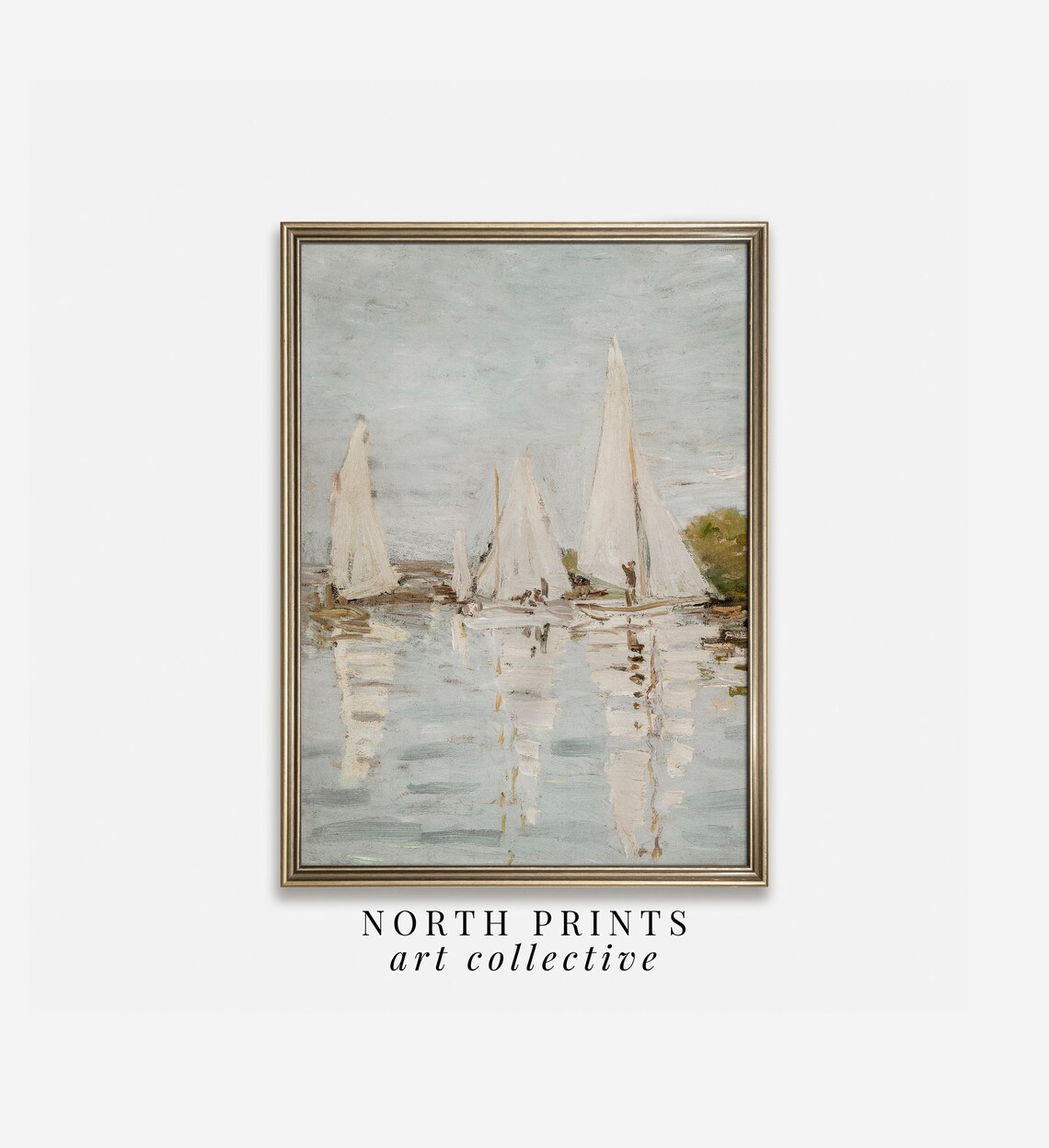 Sailboat Painting Nautical Lake House Art Print