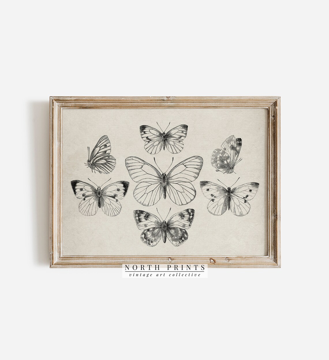 Vintage Butterfly Illustration Sketch Nursery Art Print - Image 2
