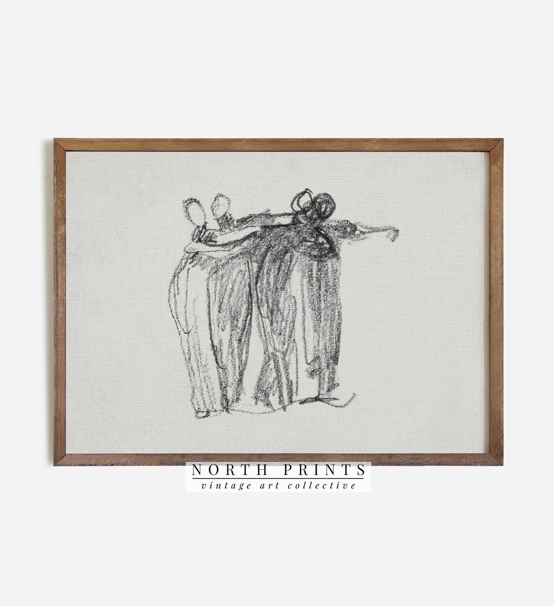 Antique Sketch Art Print, Neutral Vintage Figure - Image 2