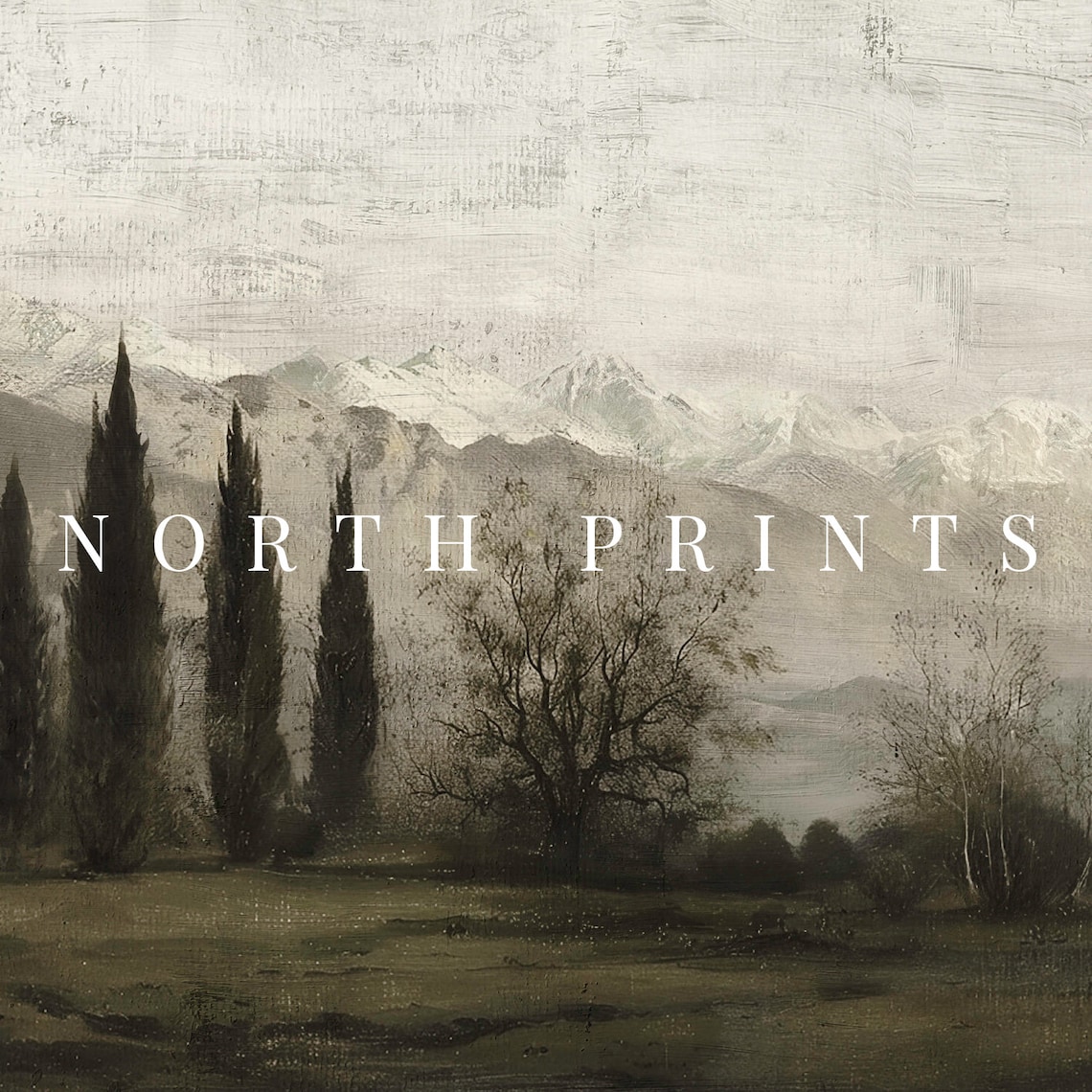 Moody European Landscape Art Print, Dark Green - Image 2