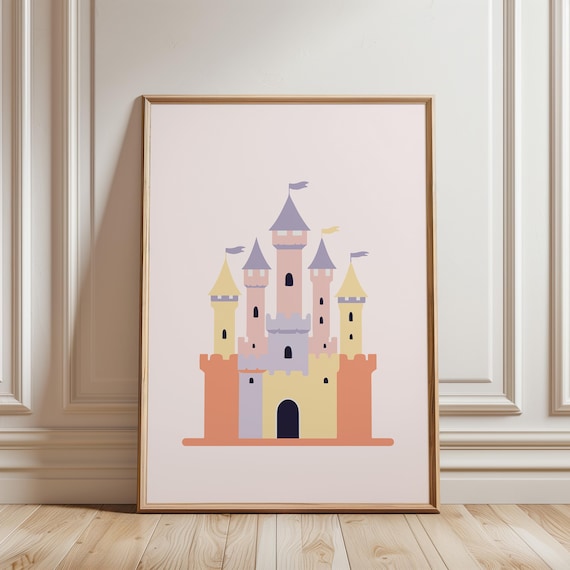 Pastel Castle Princess Fairy Tale Girls Nursery Dream Poster