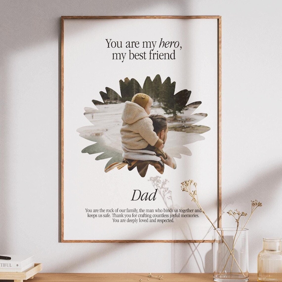 You Are My Hero My Best Friend Dad Photo Keepsake Gift Wall Art - Image 3