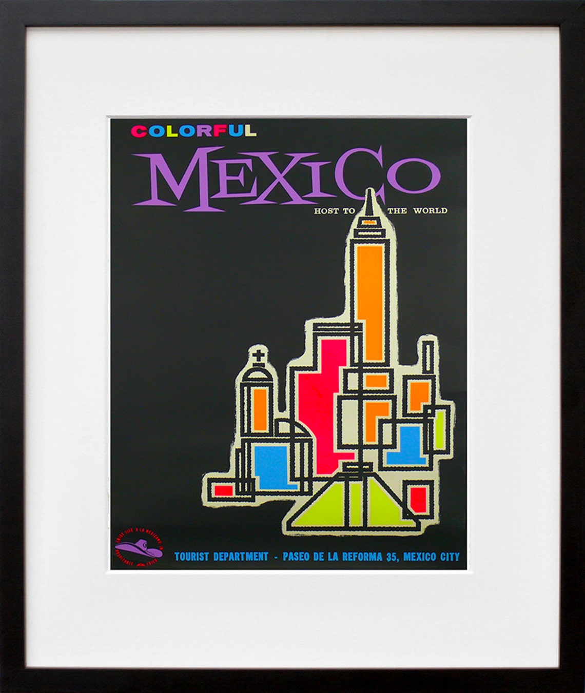 Colorful Mexico Host To The World Modernist Cathedral Poster - Image 2