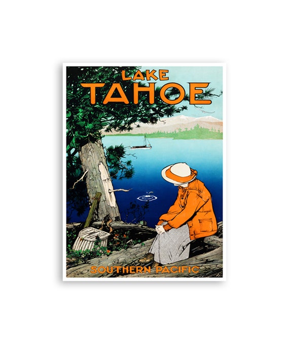Lake Tahoe Art Vintage Travel Poster Print Xr2934