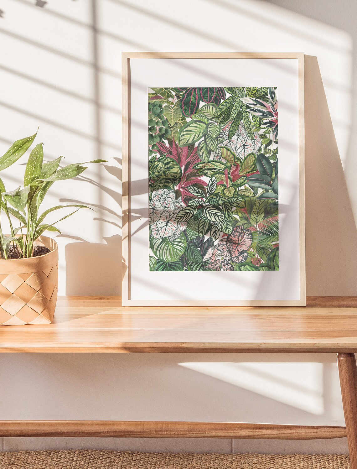 Urban Jungle Tropical Houseplant Leaves Botanical Illustration Poster - Image 2