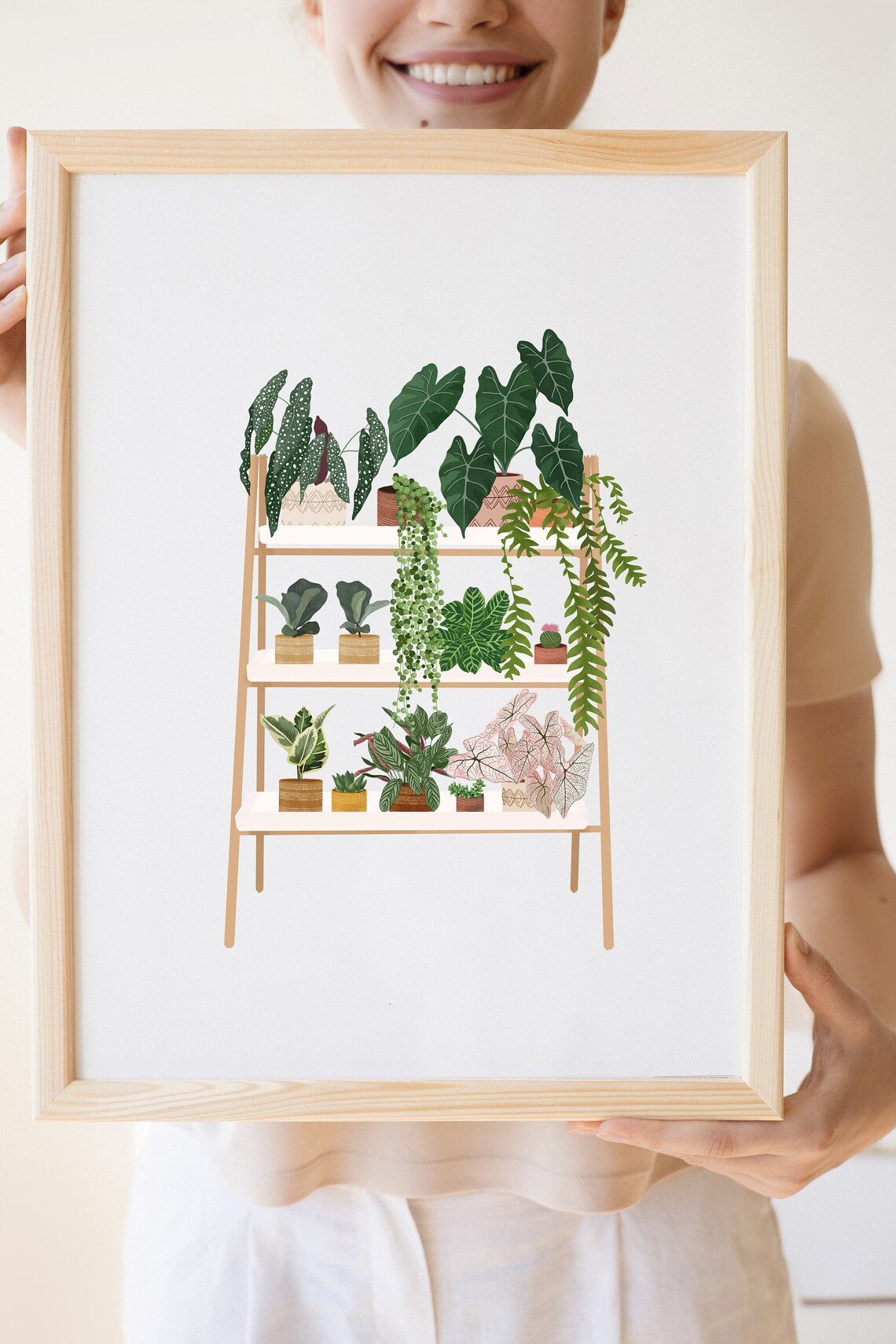 Plant Shelf Houseplant Collection Illustration Poster for Plant Lovers - Image 2