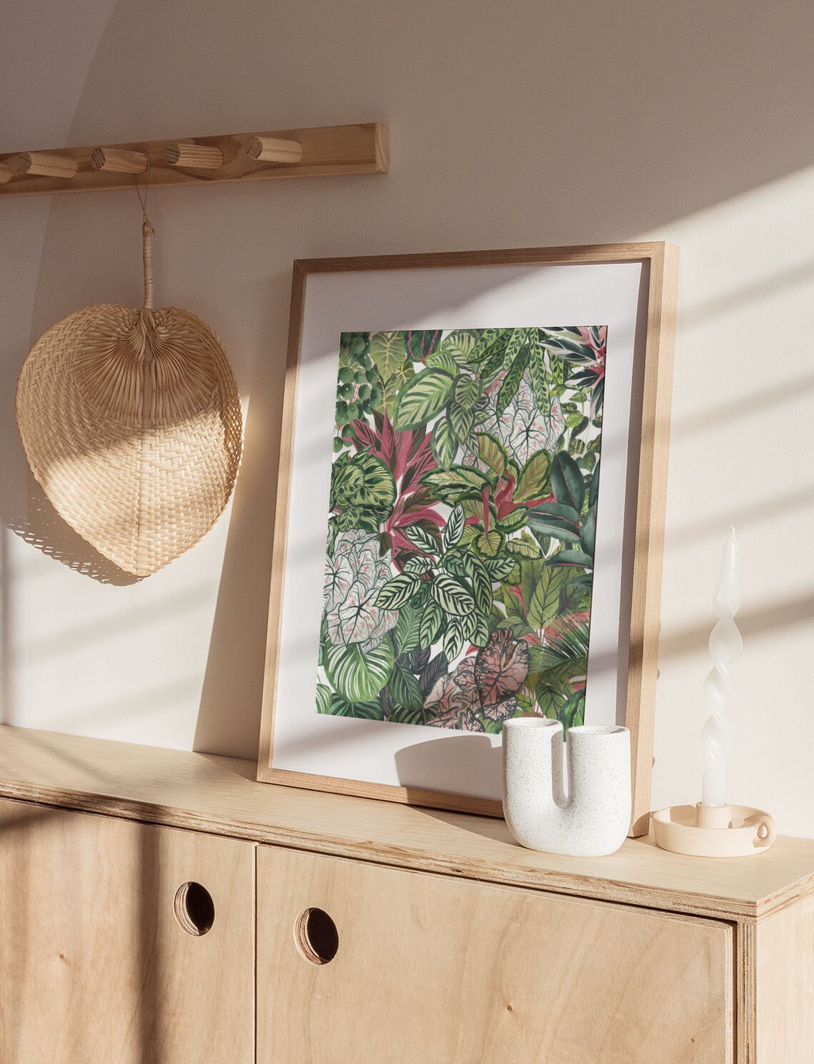 Urban Jungle Tropical Houseplant Leaves Botanical Illustration Poster - Image 3