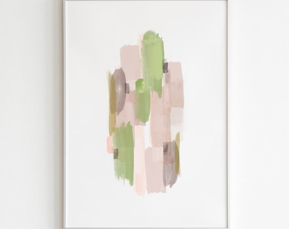 Abstract Pastel Minimalist Brush Stroke Art Print