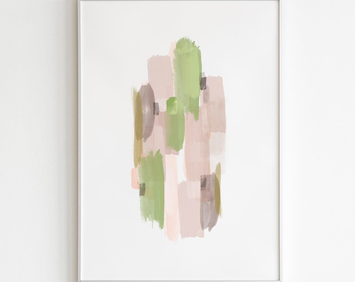Abstract Pastel Minimalist Brush Stroke Art Print