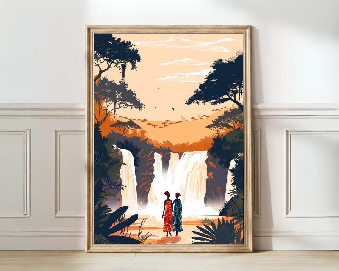 Nigeria Print Nigeria Illustration Nigeria Travel Poster Nigeria Painting Nigeria Gift Nigeria Nostalgia Print