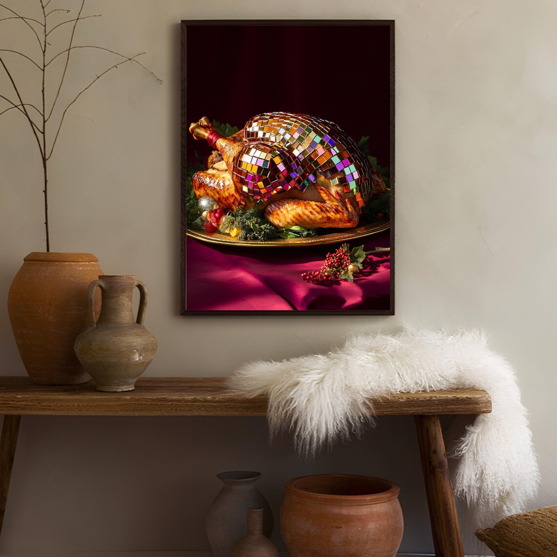 Disco Turkey Print, Funny Thanksgiving Kitchen Art - Image 5