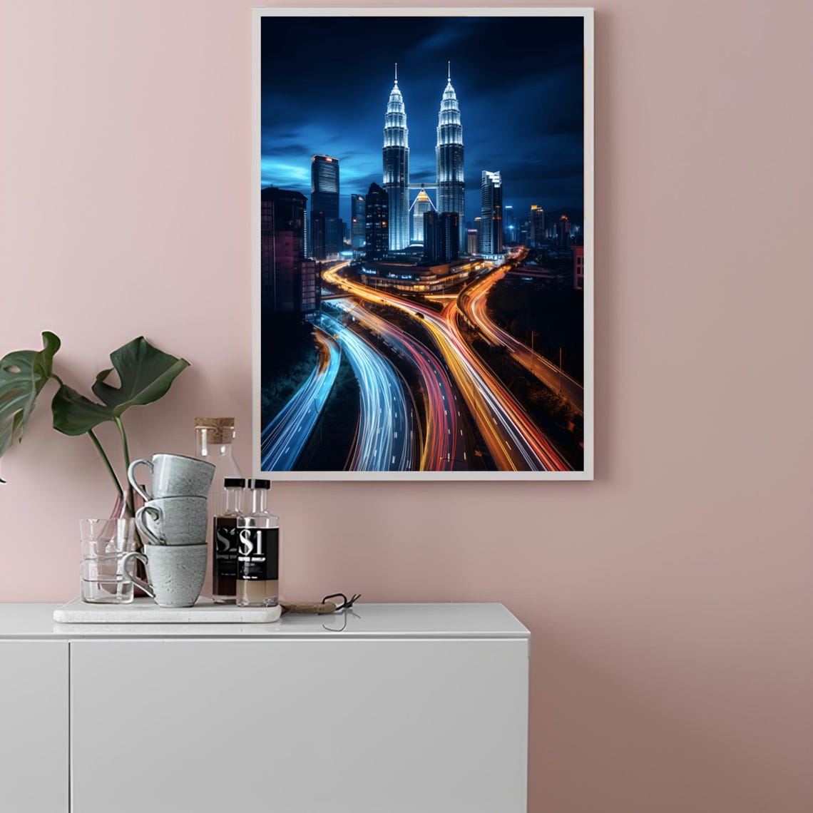 Kuala Lumpur Malaysia Night Poster with the Petronas Twin Towers - Image 2