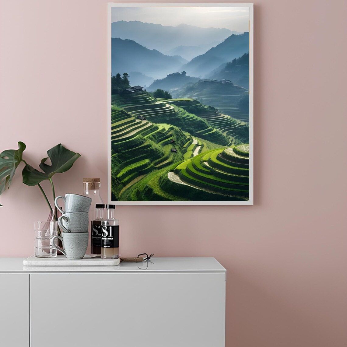 Vietnam Rice Terraces and Mountains Travel Poster - Image 2