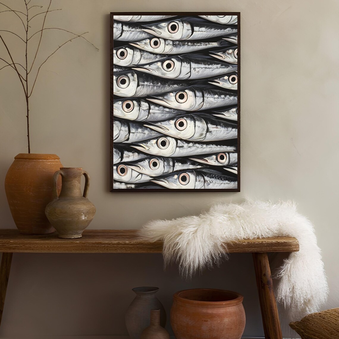 Vintage Sardine Fish Illustration Art Print - Image 3