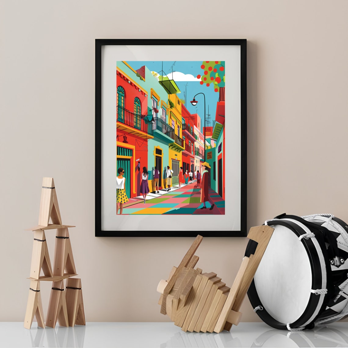 Buenos Aires La Boca Colorful Caminito Street Scene Art Poster - Image 2