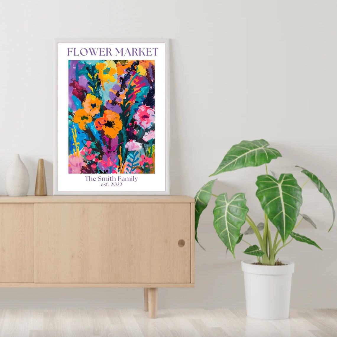 Mothers Day Flower Print Family Flower Garden Personalized Flower Market Print Gift For Mom Mothers Day Gift Mom Print Family Garden Print - Image 2