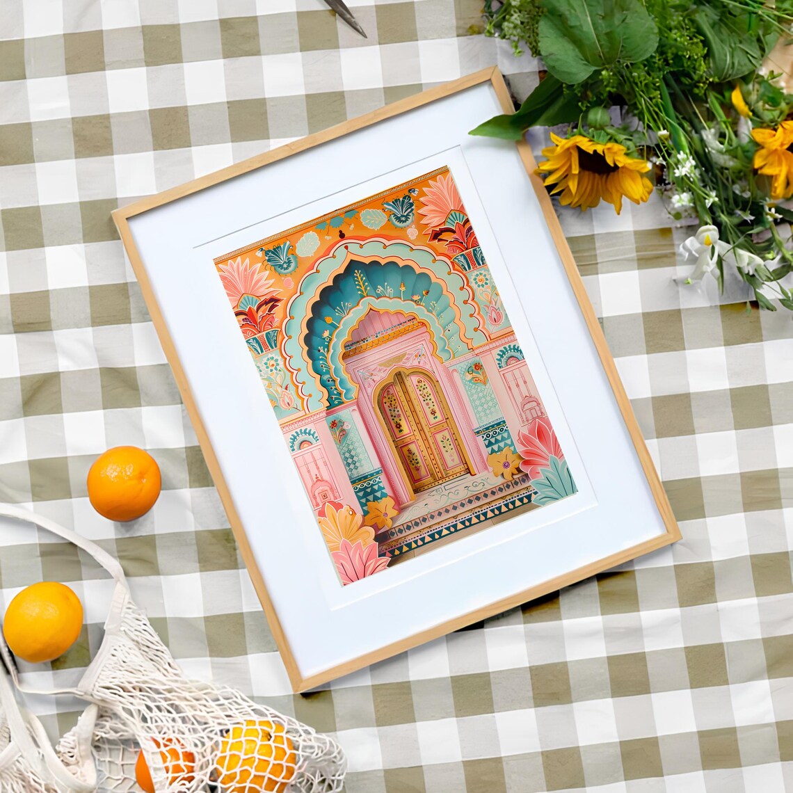 India Illustration, Jaipur Travel Poster Art Print - Image 3