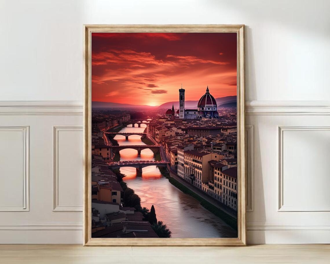 Florence Travel Poster, Tuscany Italy Print