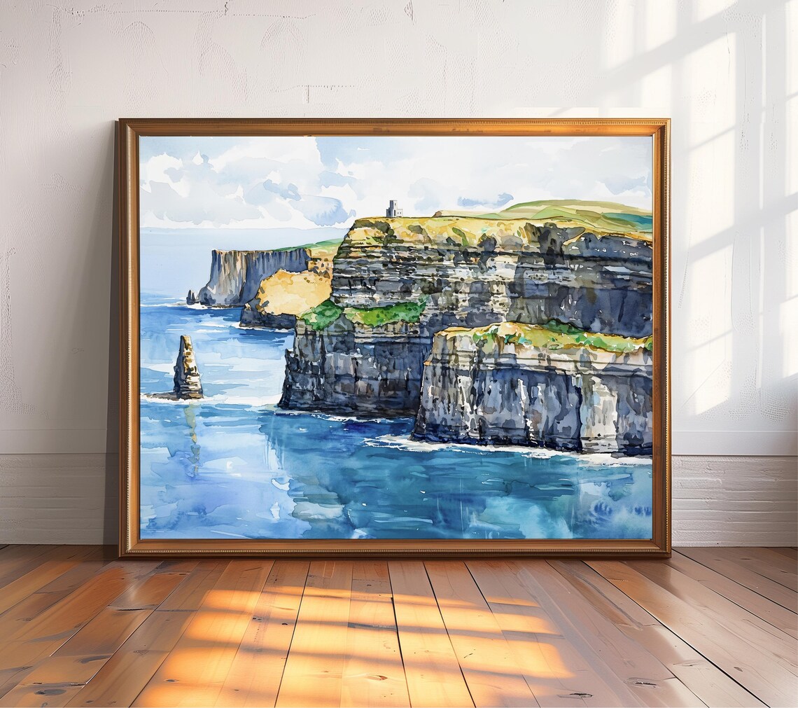 Cliffs Of Moher Coastal Wall Art Travel Poster
