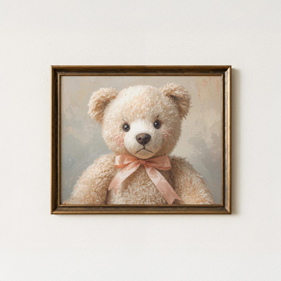 Pastel Teddy Bear Nursery Print Kids Room Wall Art