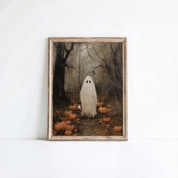 And Lantern Halloween Print Spooky Forest Art