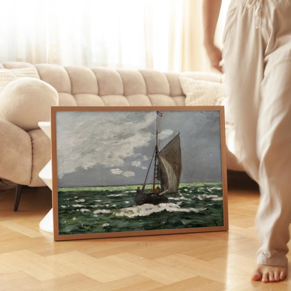 Claude Monet Seascape Print Stormy Coastal Art