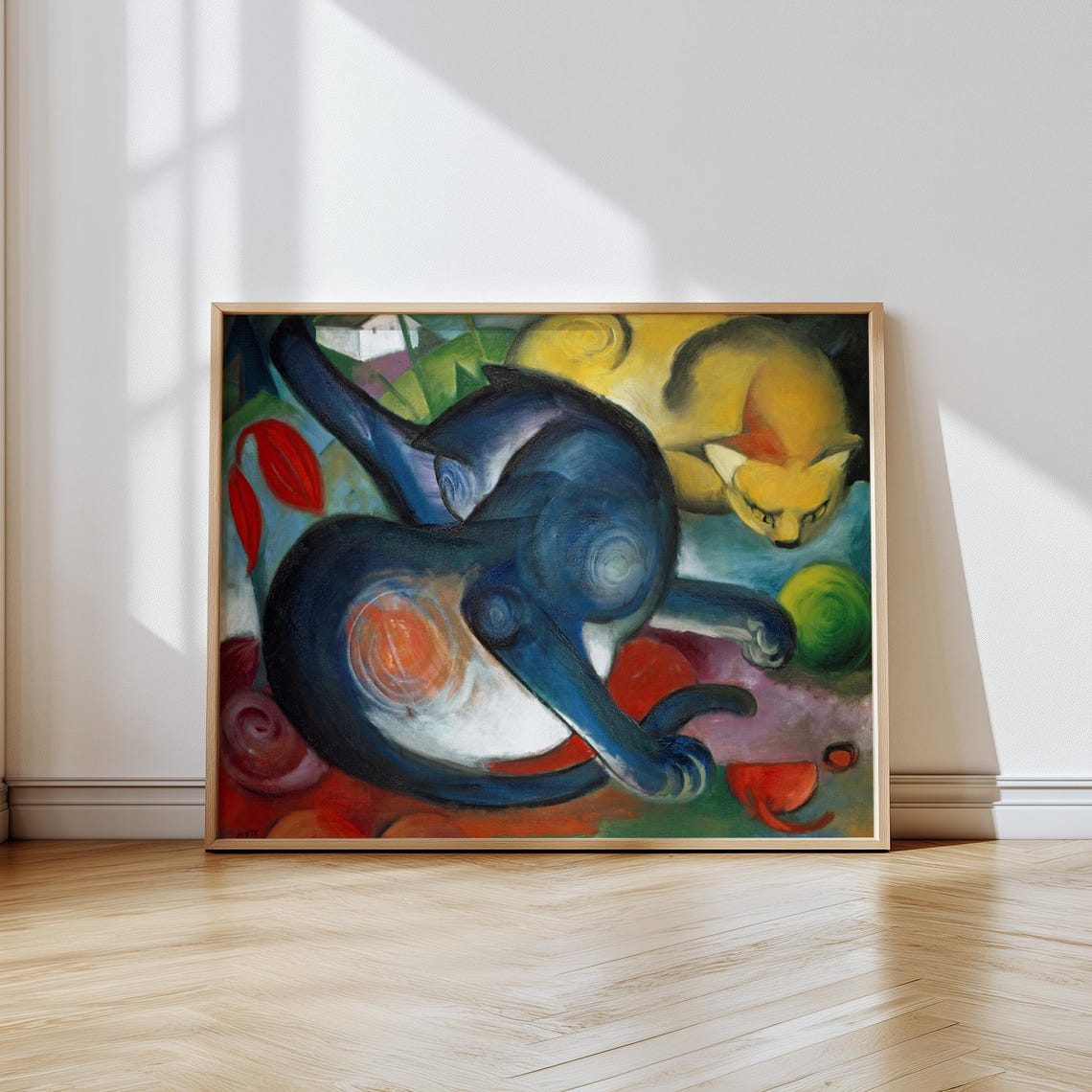 Franz Marc Two Cats Blue and Yellow German Expressionist Art Print