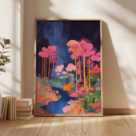 Katsushika Hokusai Style Garden Paint Poster Wall Art Print