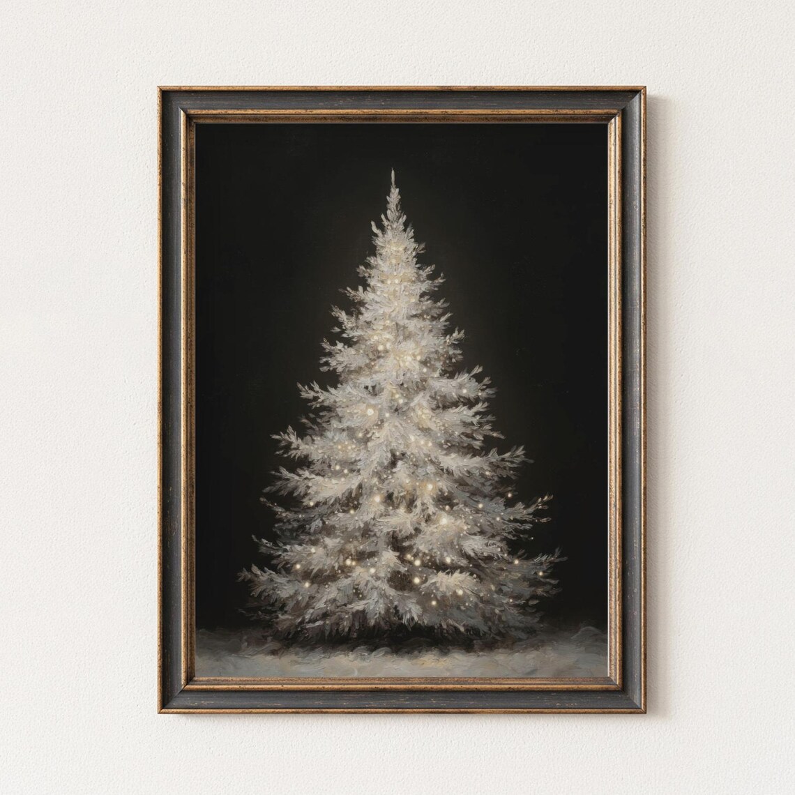 Christmas Tree Wall Art, Snowy Pine Holiday Decor