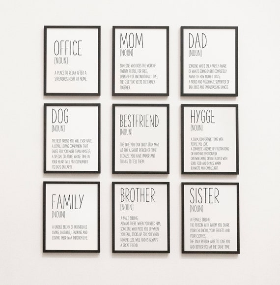 Definition Set Print Definition Wall Art Mom Gifts Family Wall Art Print Funny Definition Gifts Definition Print