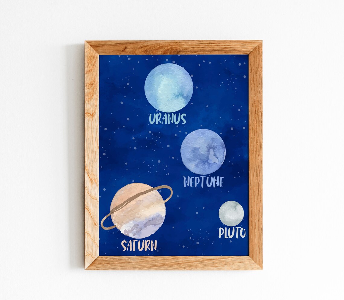 Planets Nursery Art Print, Kids Solar System Decor - Image 4