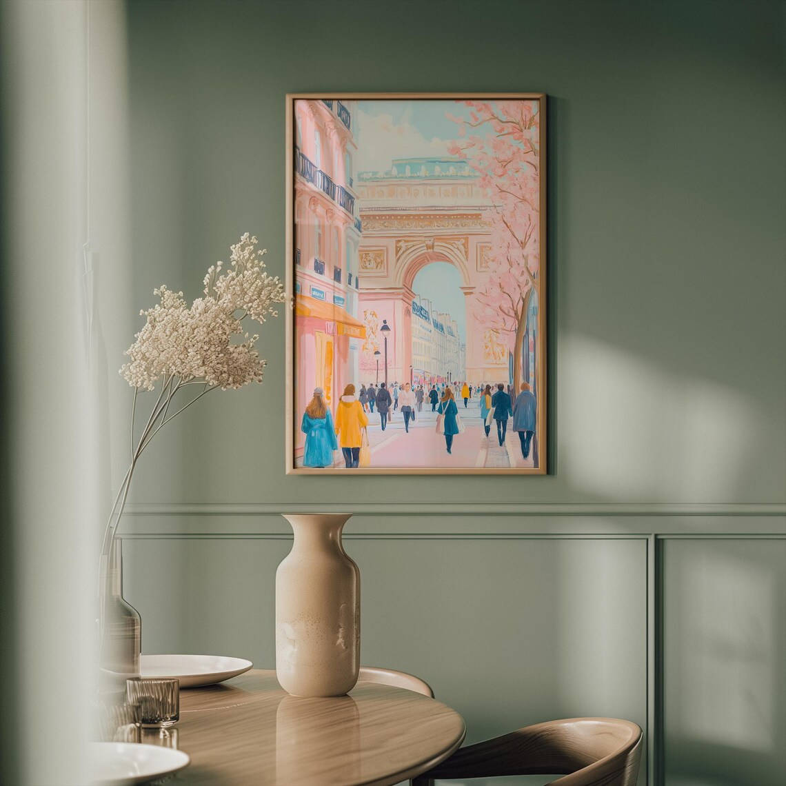 Pastel Paris Arc De Triomphe, Romantic French Poster - Image 4