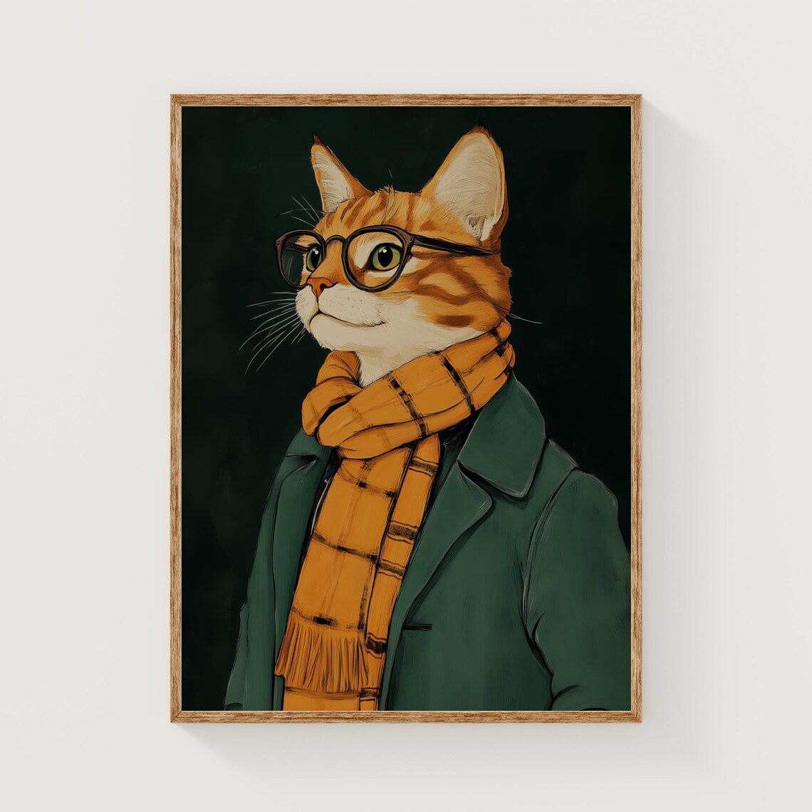 Stylish Cat Quirky Animal Illustration