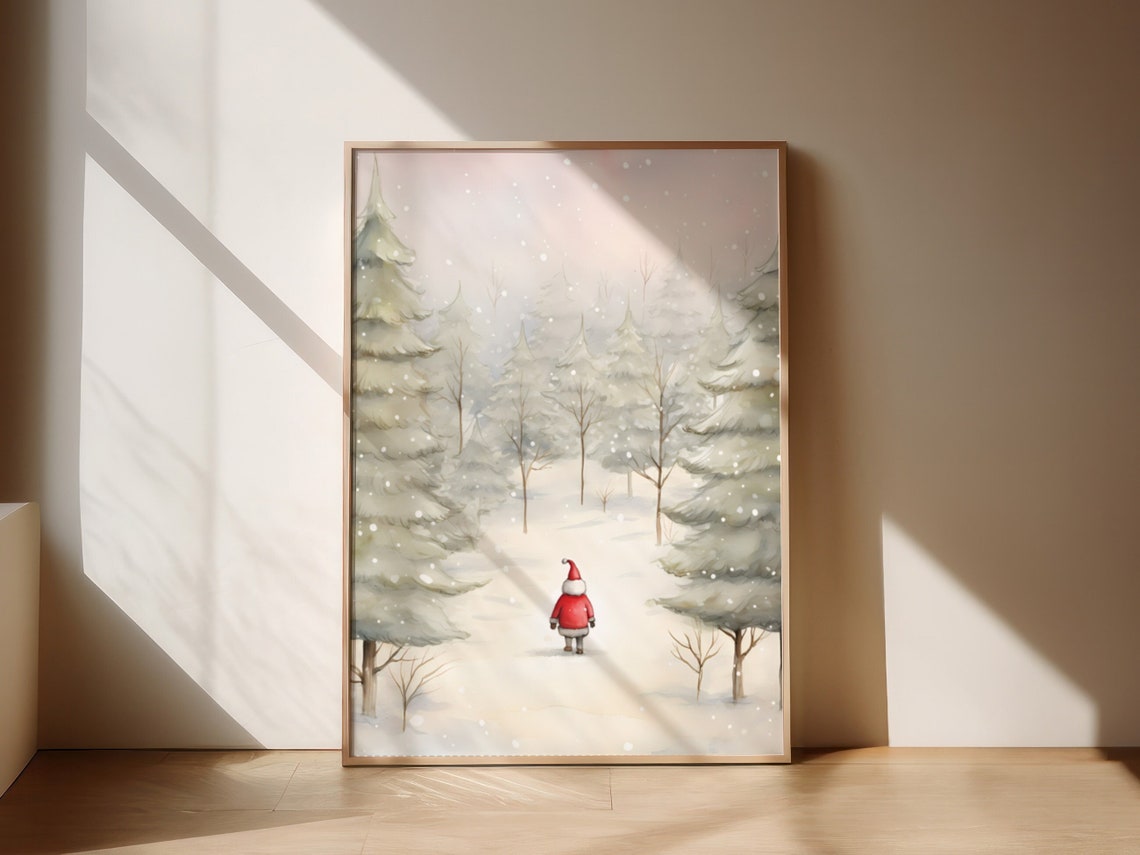 Santa Claus Poster Santa Claus In Winter Wonderland Christmas Poster Santa Claus Art Festive Wall Art Santa Claus Artwork