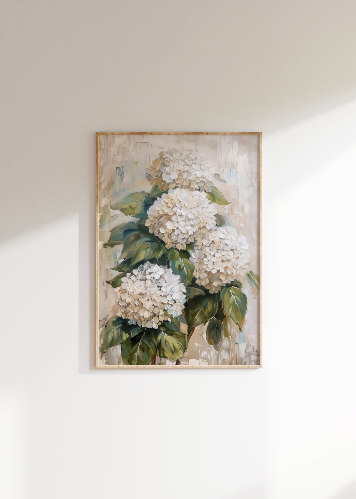 Vintage Hydrangea Painting, Rustic Floral Art Print - Image 2
