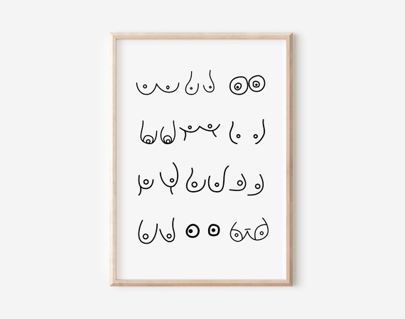 Minimalist Boob Line Drawing Feminist Body Positive Gallery Print